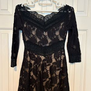 Free People Long Sleeves Lace Mini Dress